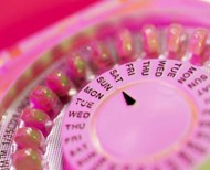 Pink birth control pills